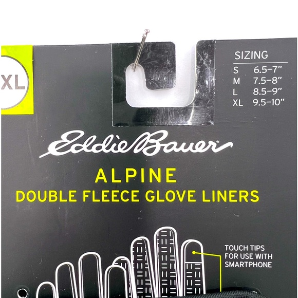 EDDIE BAUER, BLACK ALPINE GLOVES, FLEECE LINERS, L/XL,4 WAY STRETCH, BREATHABLE - Picture 11 of 16